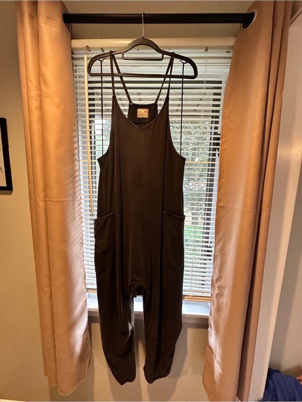 FP Movement by Free People Brown Sleeveless Pocket Jumpsuit